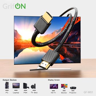 Кабель HDMI-HDMI GrifON GF-W01 4K 2m чёрный