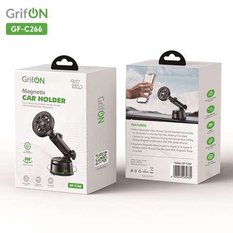 Автодержатель GrifON GF-266 магнитный чёрный