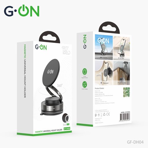 Автодержатель G-ON GF-DH04 магнитный вакуум. чёрный