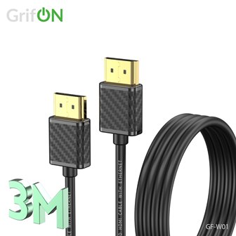 Кабель HDMI-HDMI GrifON GF-W01 4K 3m чёрный