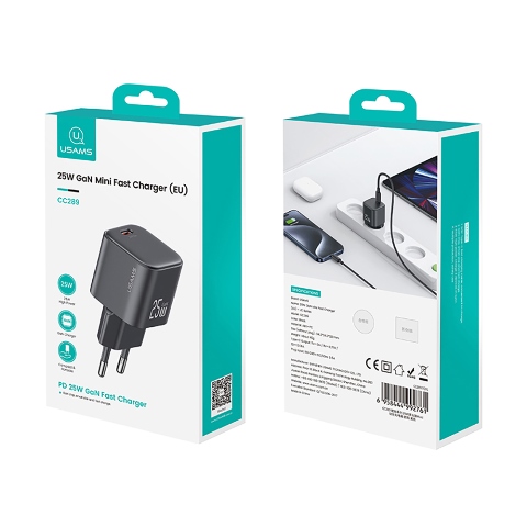 СЗУ USAMS US-CC289 25W Mini USB-C чёрный