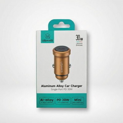 АЗУ USAMS US-CC321 USB-С PD30W Aluminium Alloy оранжевый