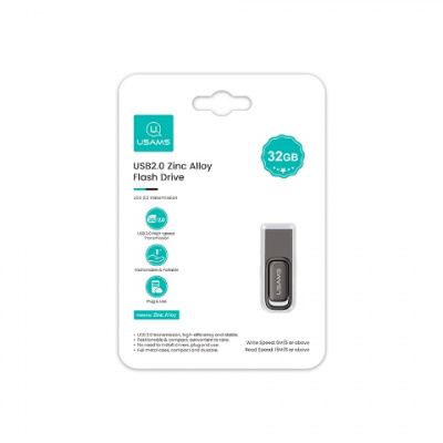 USB Flash USAMS US-ZB342 16Gb 2.0 Zinc Alloy серый