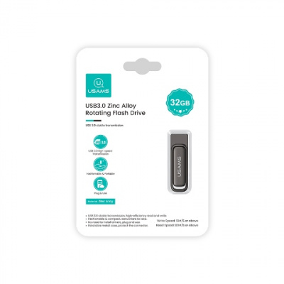 USB Flash USAMS US-ZB330 16Gb 3.0 Zinc Alloy Rotating серый 